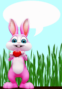 Lapin rose avec un c&oelig;ur d'amour